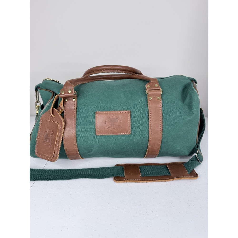 Vintage The Ocean Course Kiawah Island Green Canvas Leather Golf Duffle Bag